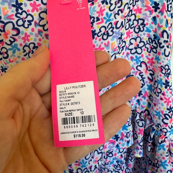 *NWT* LILLY PULITZER TILLY FUN SUN DITZY FLORAL RUFFLED MINI SKIRT 12 - Picture 4 of 7
